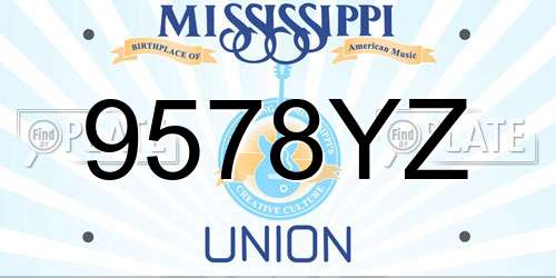 9578YZ Mississippi License Plate