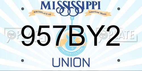 957BY2 Mississippi License Plate