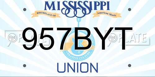 957BYT Mississippi License Plate