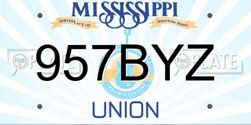 957BYZ Mississippi License Plate