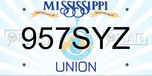 957SYZ Mississippi License Plate