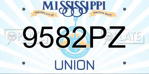 9582PZ Mississippi License Plate