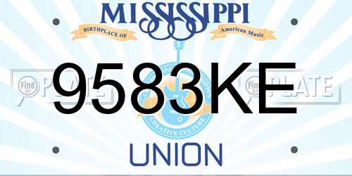 9583KE Mississippi License Plate