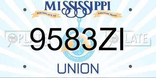 9583ZI Mississippi License Plate