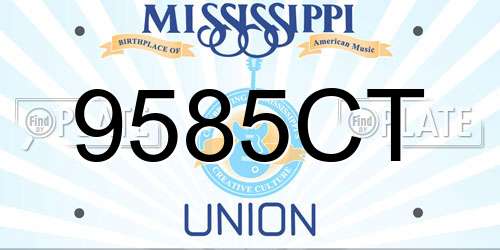9585CT Mississippi License Plate