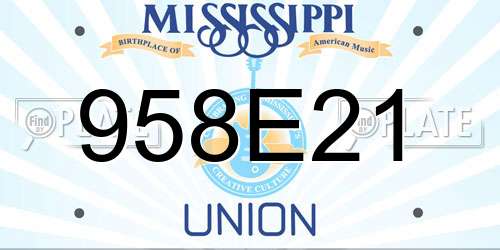 958E21 Mississippi License Plate