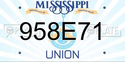 958E71 Mississippi License Plate