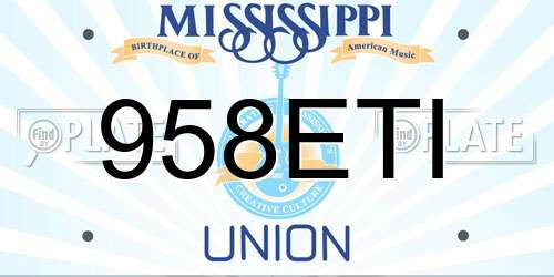 958ETI Mississippi License Plate
