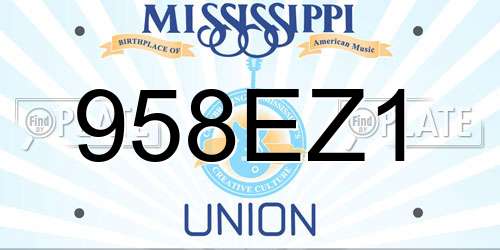 958EZ1 Mississippi License Plate