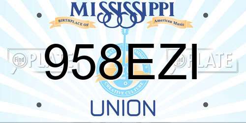 958EZI Mississippi License Plate