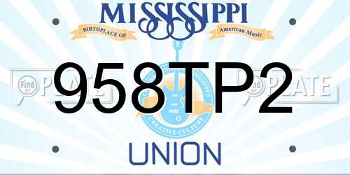 958TP2 Mississippi License Plate