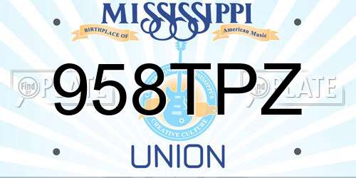 958TPZ Mississippi License Plate