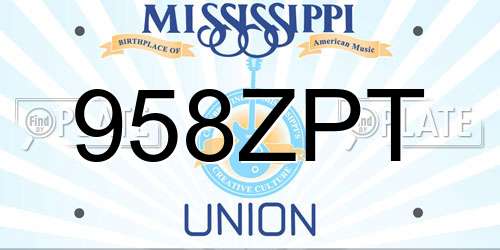958ZPT Mississippi License Plate