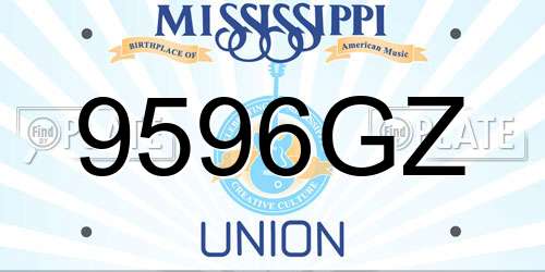 9596GZ Mississippi License Plate