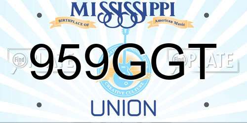 959GGT Mississippi License Plate