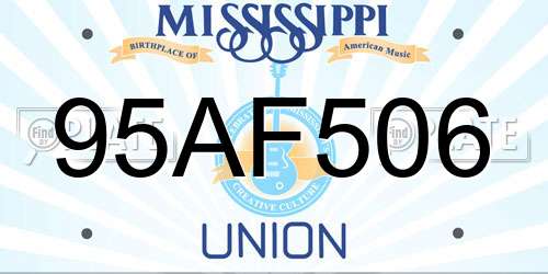 95AF506 Mississippi License Plate