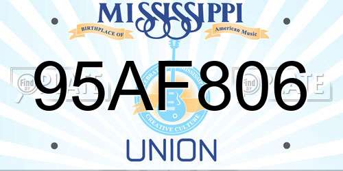 95AF806 Mississippi License Plate
