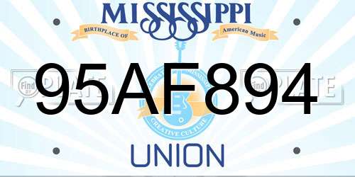95AF894 Mississippi License Plate
