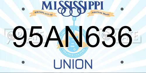 95AN636 Mississippi License Plate