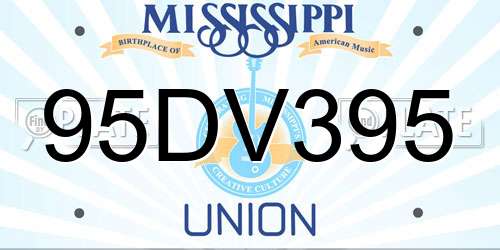 95DV395 Mississippi License Plate