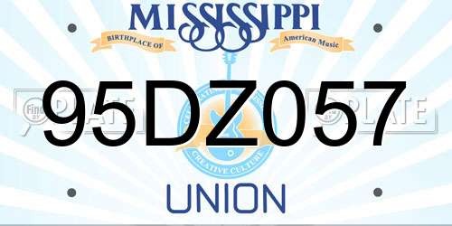 95DZ057 Mississippi License Plate
