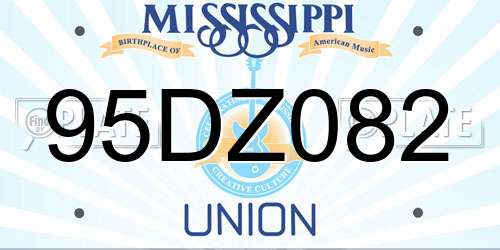95DZ082 Mississippi License Plate