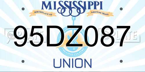 95DZ087 Mississippi License Plate
