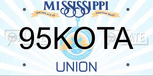 95KOTA Mississippi License Plate