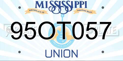 95OT057 Mississippi License Plate