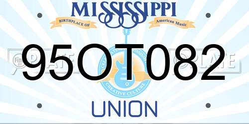 95OT082 Mississippi License Plate