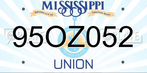 95OZ052 Mississippi License Plate
