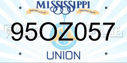 95OZ057 Mississippi License Plate