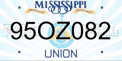 95OZ082 Mississippi License Plate