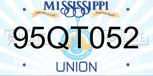 95QT052 Mississippi License Plate
