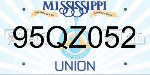 95QZ052 Mississippi License Plate