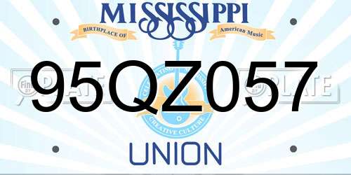 95QZ057 Mississippi License Plate