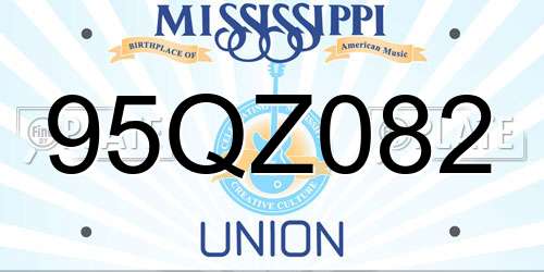 95QZ082 Mississippi License Plate