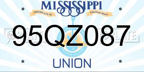 95QZ087 Mississippi License Plate