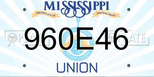960E46 Mississippi License Plate