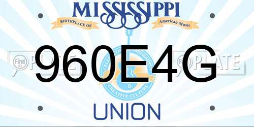 960E4G Mississippi License Plate