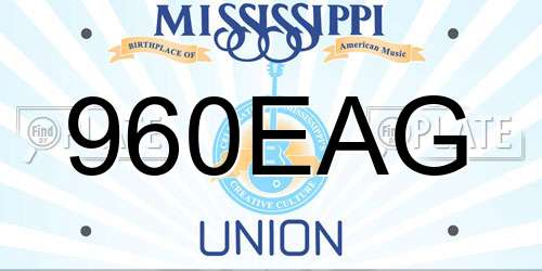 960EAG Mississippi License Plate