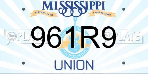 961R9 Mississippi License Plate