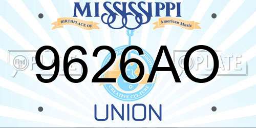 9626AO Mississippi License Plate