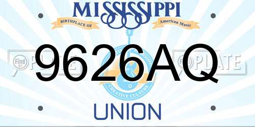 9626AQ Mississippi License Plate