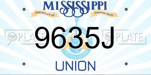 9635J Mississippi License Plate