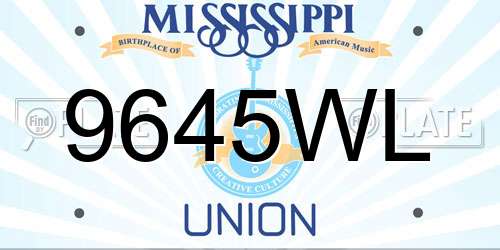 9645WL Mississippi License Plate