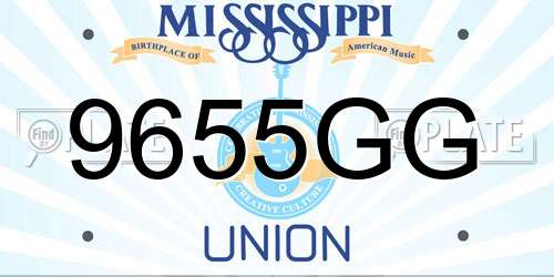 9655GG Mississippi License Plate