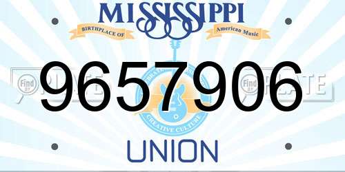 9657906 Mississippi License Plate