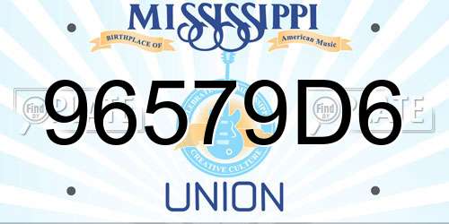 96579D6 Mississippi License Plate
