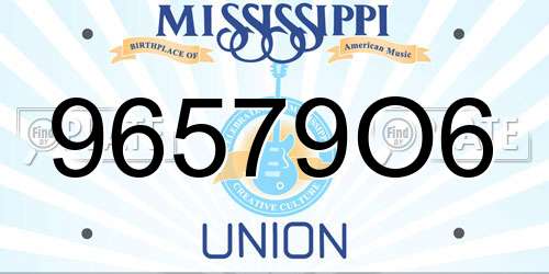 96579O6 Mississippi License Plate